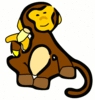 monkey w banana clip art