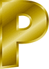 gold letter P clip art