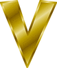 gold letter V clip art