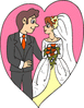 wedding couple in heart clip art