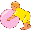 Baby kid w baloon clip art