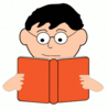 reading man with glasses clip art