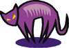 purple cat icon clip art