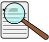 magnifying glass over document clip art